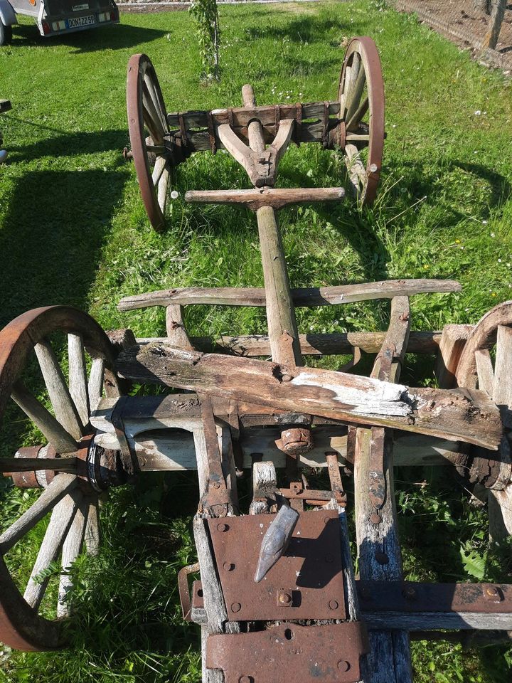 Alter mistwagen aus Holz beschädigt in Forheim