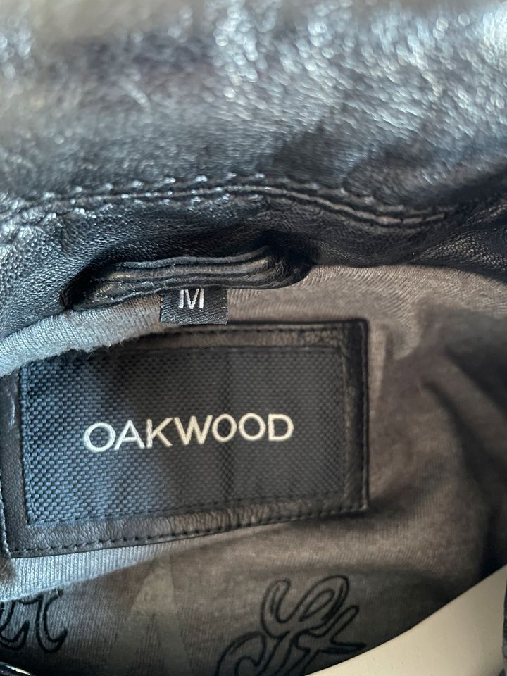 Oakwood Lederjacke Bikerstyle schwarz Größe M, neuwertig in Bad Aibling