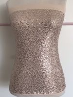 ⭐️ Top Glitzertop Partytop Damen Cremefarben Gr. XS Pailletten Kreis Ostholstein - Bad Schwartau Vorschau