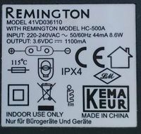 Netzteil /Netzgerät Remington 3,6VDC 1100mA Niedersachsen - Haselünne Vorschau