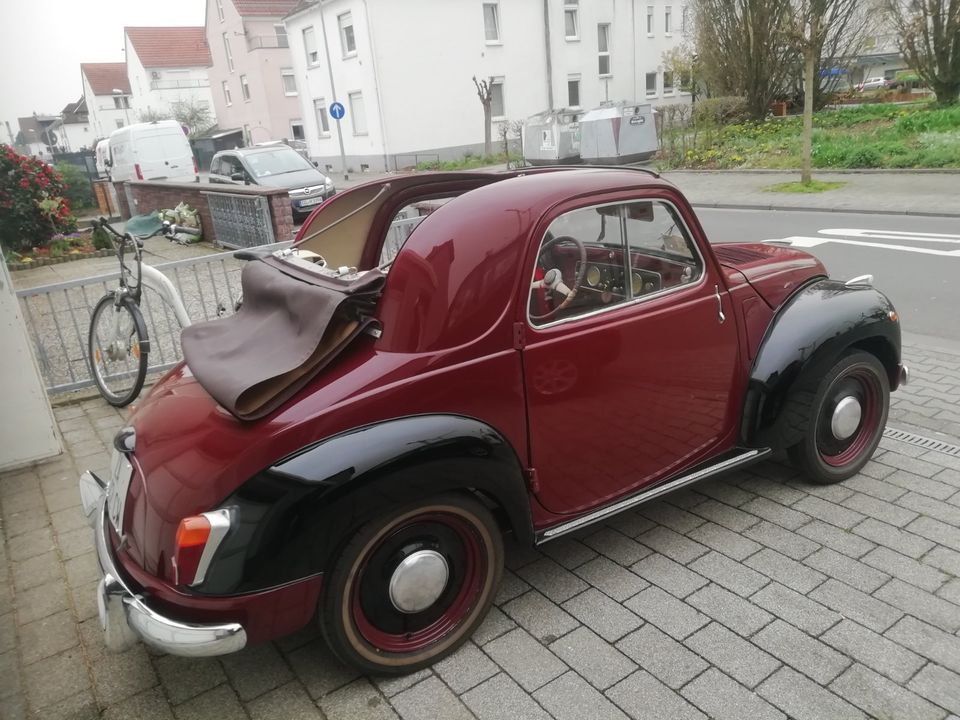 Fiat 500 C Topolino Oldtimer Kleinwagen Kabriolett 1955 in Raunheim