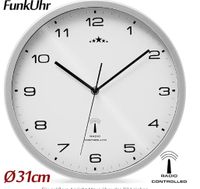 neue Funkwanduhr Quarzuhrwerk Analog 31cm Weiß Silber Berlin - Lichtenberg Vorschau