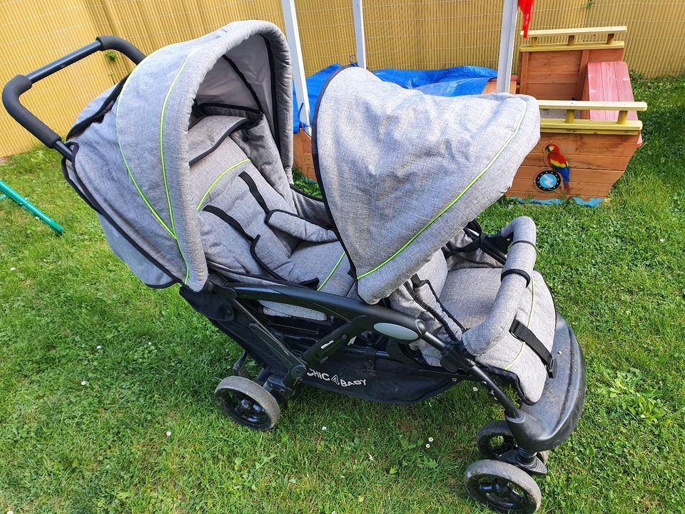 Chic4Baby Gewisterkinderwagen Doppelwagen Zwillingswagen Kinder in Regenstauf