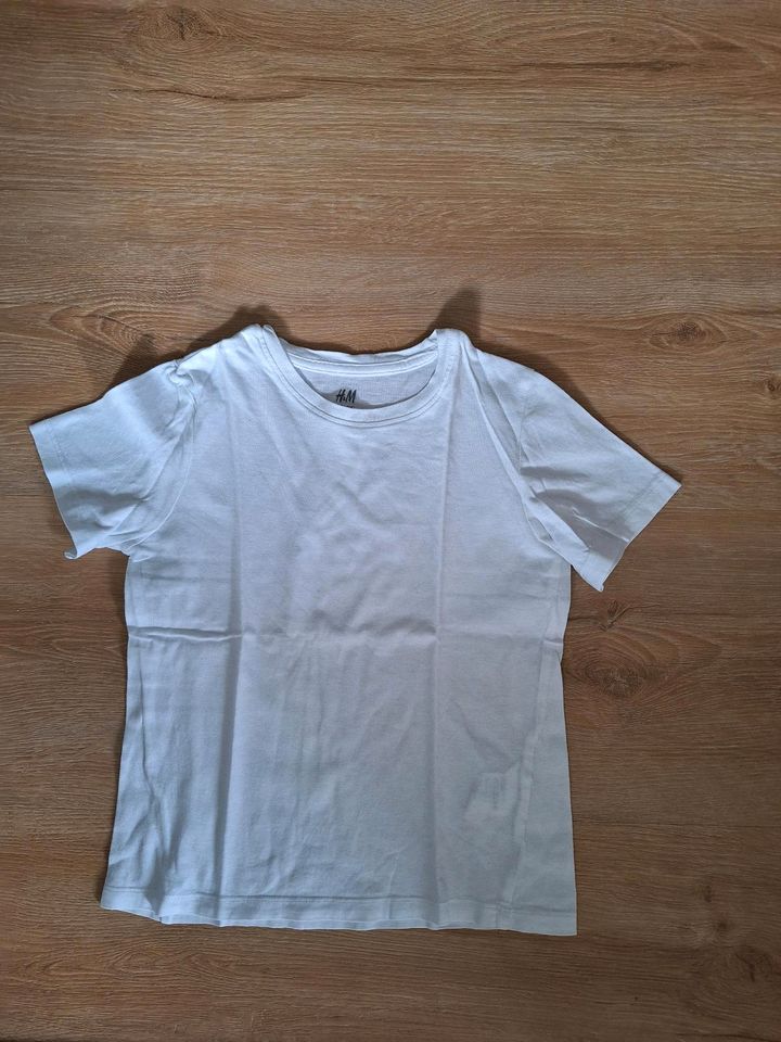 1a Zustand! H&M Basic T-Shirt Gr. 110 / 116,  Bio Baumwolle weiß in Regensburg