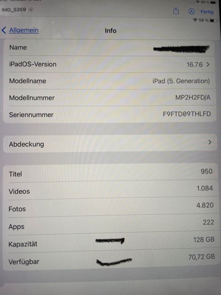 iPadOS-Version 16.7.6 in Gröbenzell