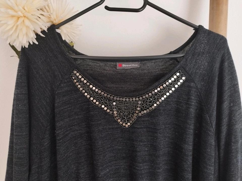XXL 48 50 Street One Pullover Shirt Tunika schwarz meliert in Genthin