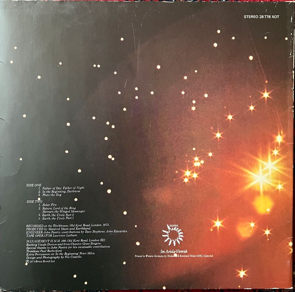 LP Manfred Mann‘s Earthband - Solar Fire in Reutlingen