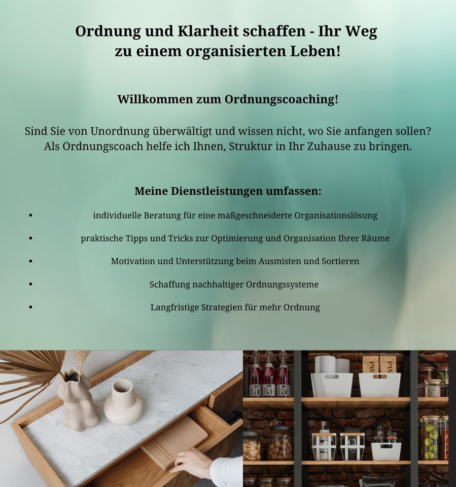 Professioneller Ordnungscoach /aufräumen /ausmisten /organisieren in Villingen-Schwenningen