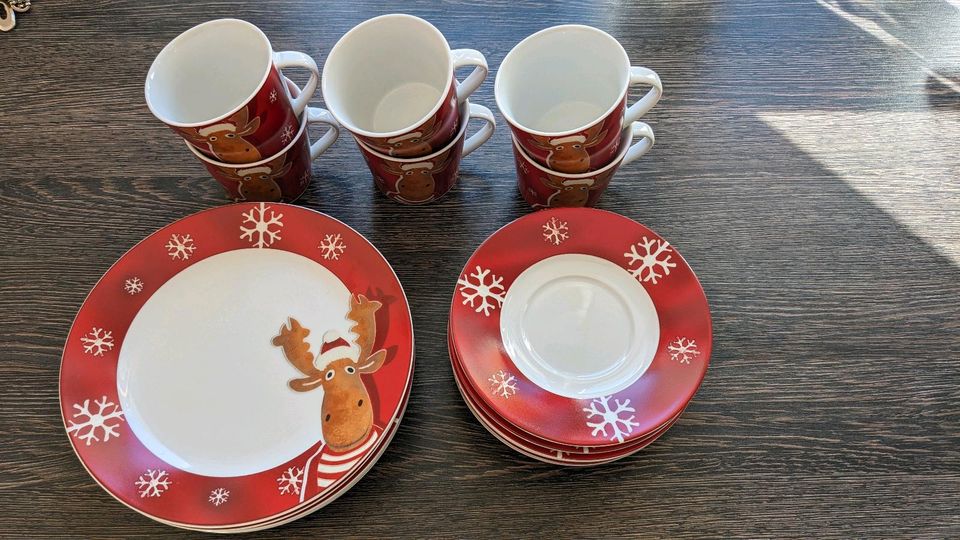 6 Teiliges Kaffee Service für Weihnachten oder Nikolaus in Penzberg
