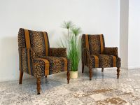 WMK Roawrr! 1/2 Besonders schöner und sehr bequemer antiker Sessel mit neuwertigem und hochwertigem Bezug in Leoparden Muster # Salonsessel Armlehnenstuhl Armchair Stuhl Lesesessel Vintage Jugendstil Friedrichshain-Kreuzberg - Friedrichshain Vorschau