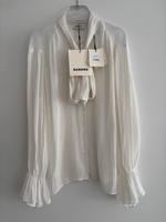SANDRO Pussy-bow crepe de chine blouse Gr 42 Hessen - Dieburg Vorschau