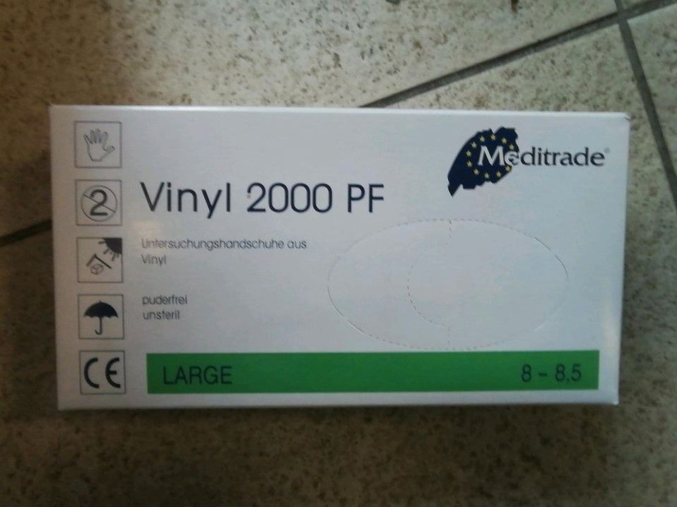 5 x Meditrade Vinyl 2000 PF Handschuhe Größe L 8 - 8,5 100 Stück in Centrum