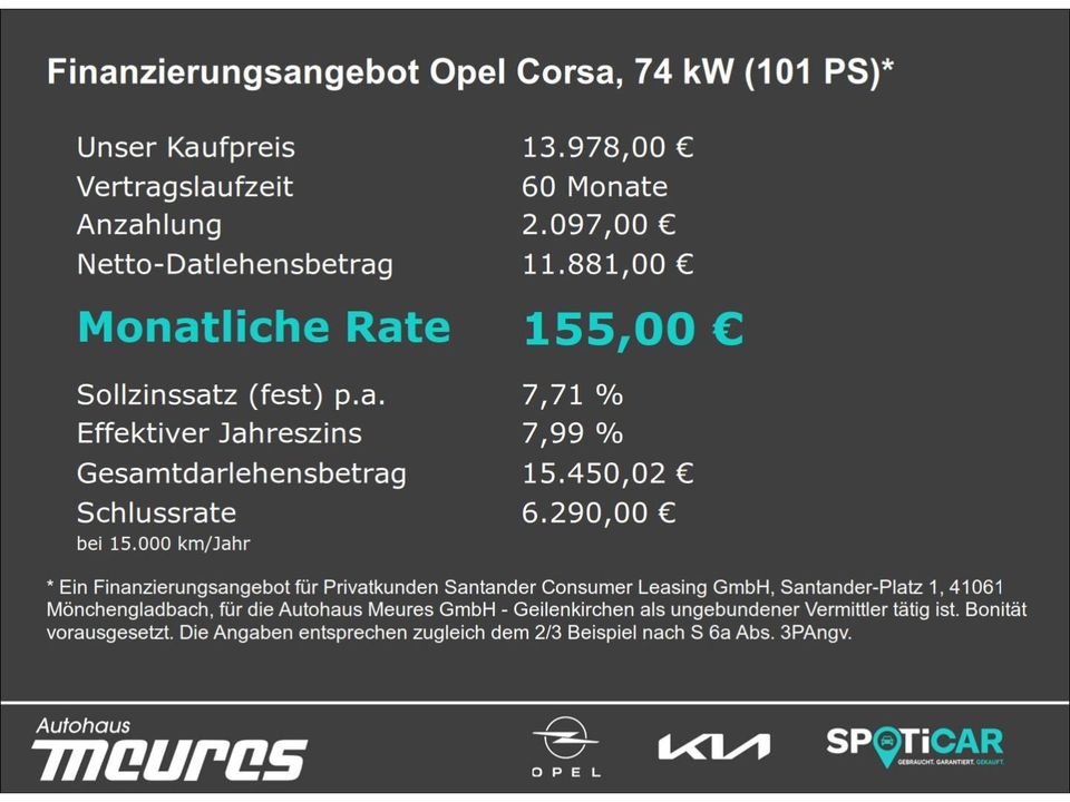 Opel Corsa F Elegance 1.2 Turbo Apple CarPlay BT USB in Geilenkirchen