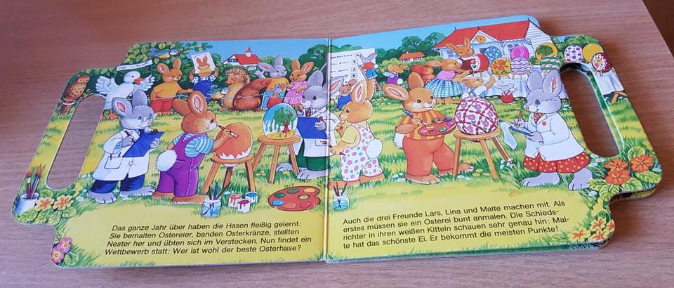 Ostern - Bilder – Karton-Buch – Wer ist der beste Osterhase – in Langenfeld