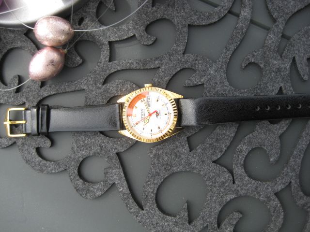Automatikuhr Herren Uhr Armbanduhr HAU Weiß Orange Gold in Blankenfelde