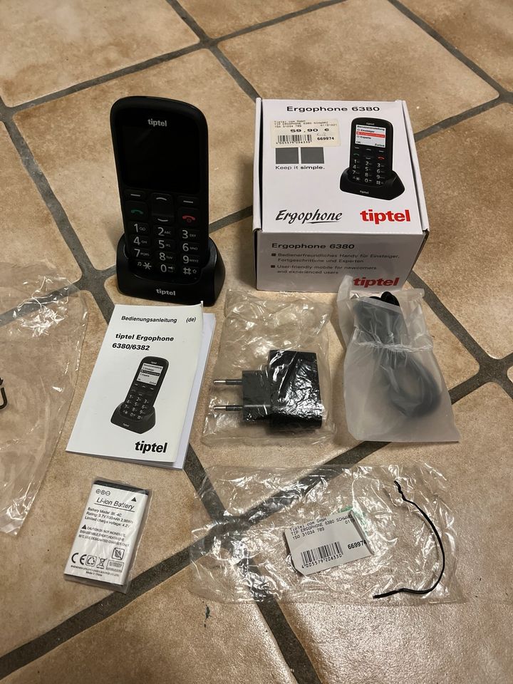 Tiptel Ergophone 6380 / Neuwertig/ Seniorenhandy / Telefon in Bad Lippspringe