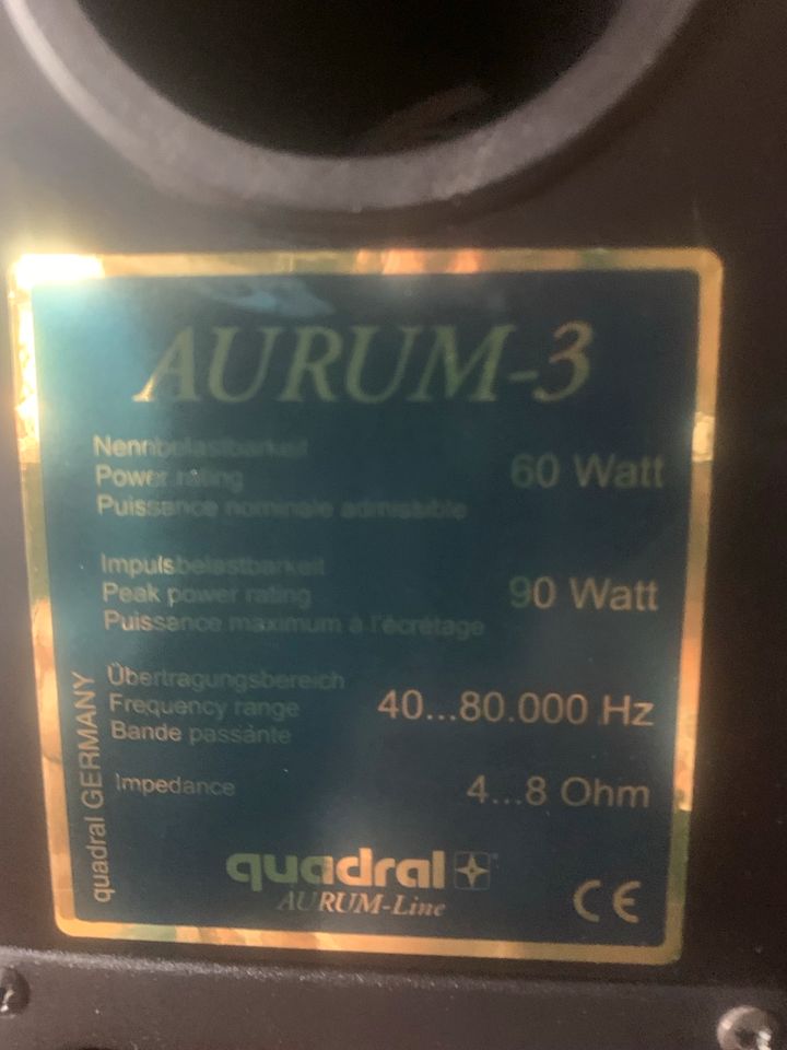 Quadral Aurum 3 , 3 W.& Bändchen Lautsprecher Boxen in Dresden