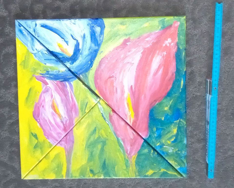 Gemälde Blumen, Kunst, Wandbild, Leinwand handgemalt in Mainz