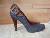 Albo Moda High Heels Pumps Gr. 38 dunkelblau braun Wildleder Köln - Widdersdorf Vorschau