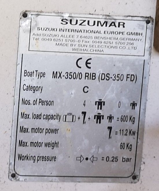 Suzumar DS 350 RIB - Schlauchboot und/oder Suzuki DF 15 AEL Motor in Wahlstedt