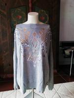 Yessica Pullover grau elegant Pailletten Muster weich L XL 40 42 Bayern - Kempten Vorschau