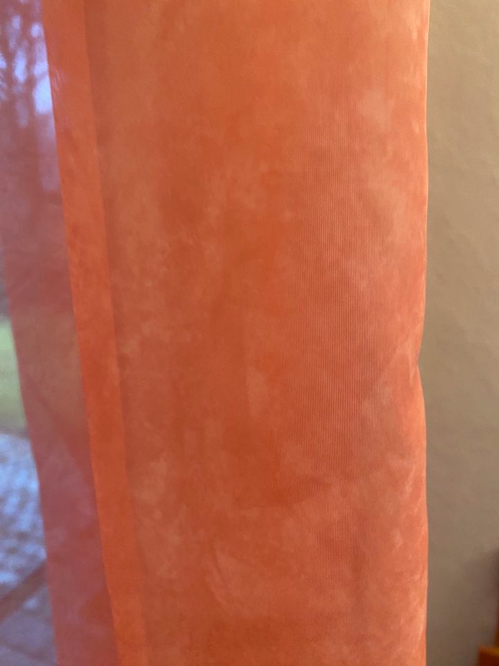 Gardine mit zarter Marmorierung, orange, 2 Schals in Handeloh