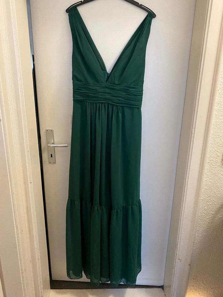 NEU Brautjungfernkleid Hochzeit A-Linie Chiffon dunkelgrün Gr. 46 in Berlin