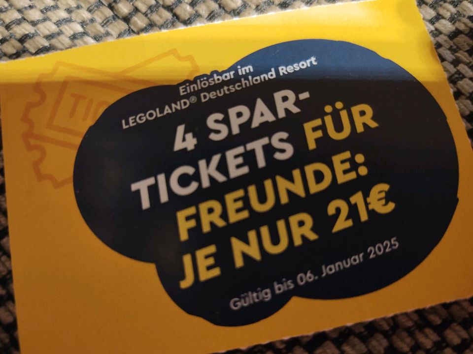 4 Spartickets für je 21€ Legoland Günzburg Gutschein Bonusknaller in Buttenwiesen