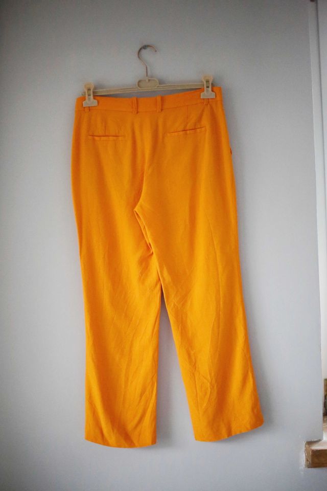 Zara Hose Orange straight leg mid waist basic einfarbig 38 M Stof in Hamburg