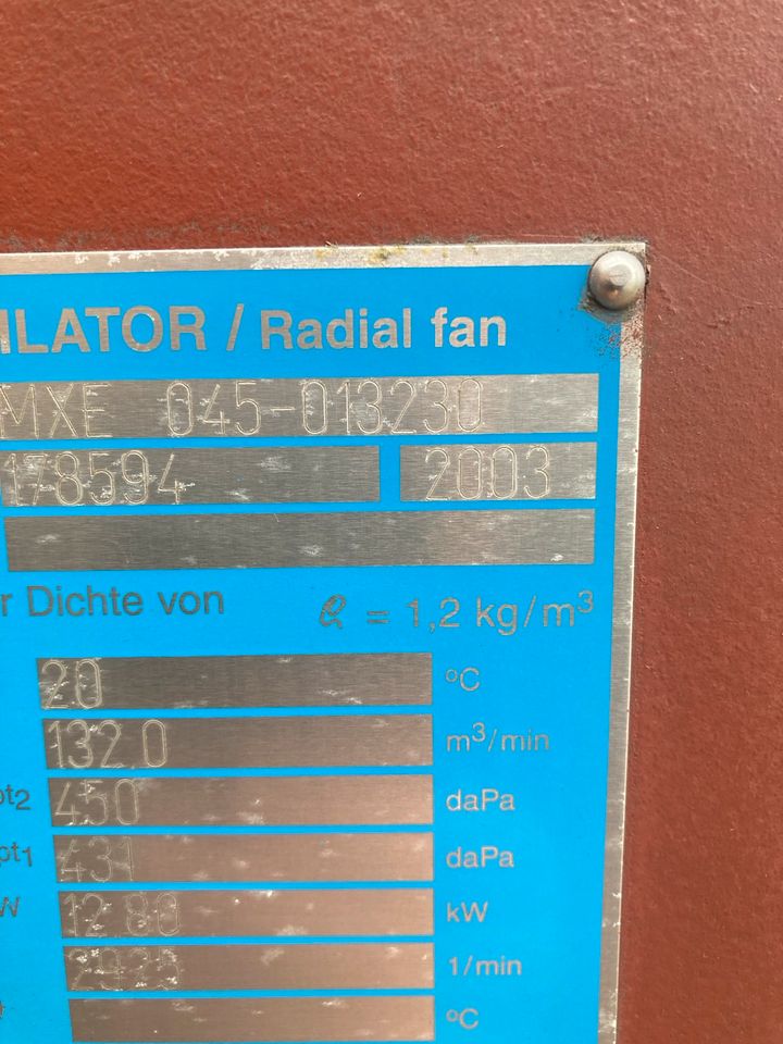 Radial Ventilator/ Gebläse zu verkaufen in Borgentreich