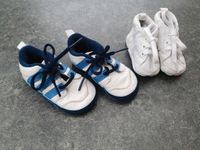 2x Baby Schuhe 1x  Adidas  Sneaker Gr. 18 1x Weiße Z.b. Für Taufe Bayern - Dinkelsbuehl Vorschau