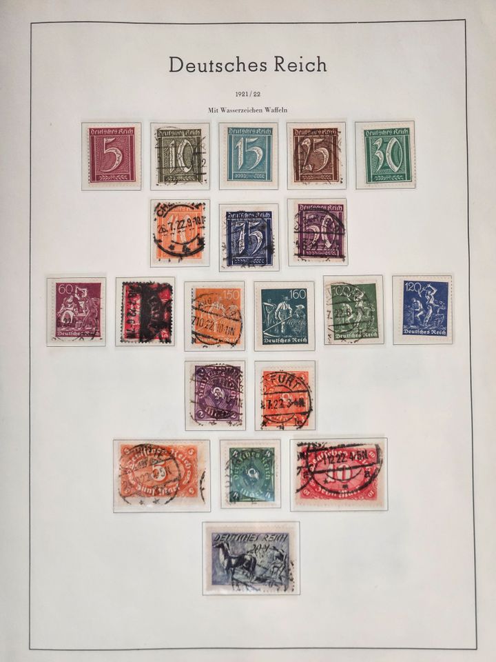 Briefmarkensammlung Deutsches Reich 1872-1933 gestempelt in Kriebstein