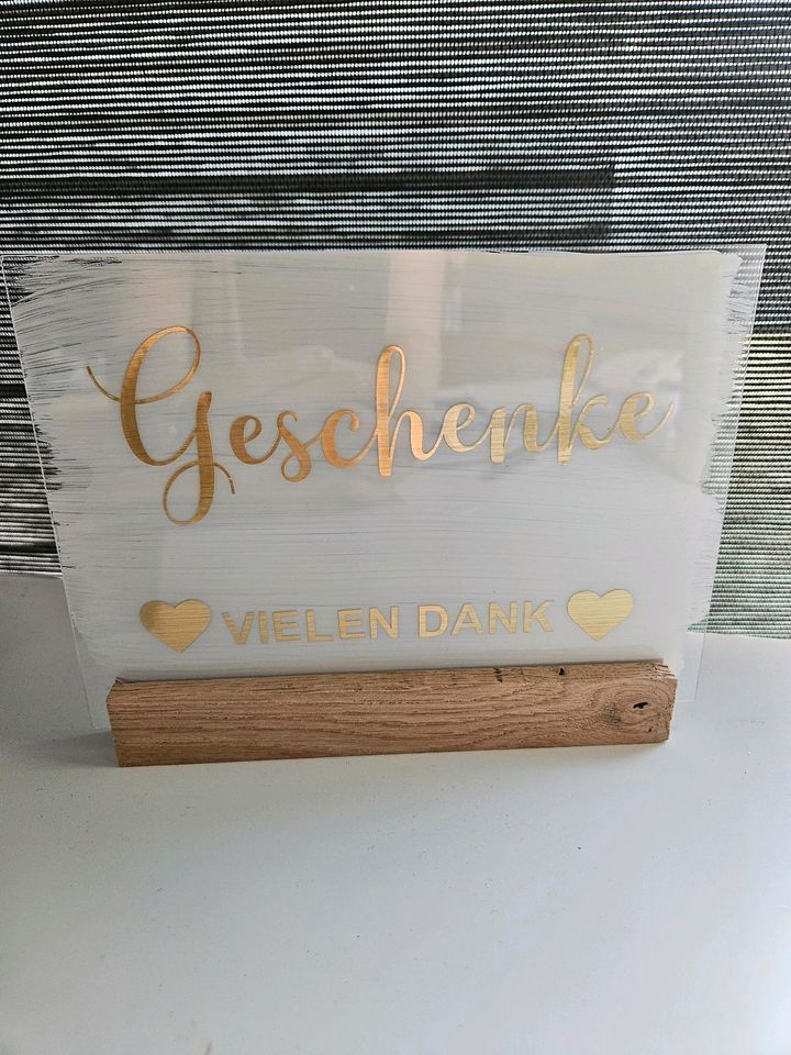 Acrylschild hochzeitsschild Geschenke gold Deko Hochzeit in Fröndenberg (Ruhr)