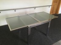 Glastisch satiniert Chromgestell ausziehbar. 90 x 90/180 cm Niedersachsen - Seevetal Vorschau