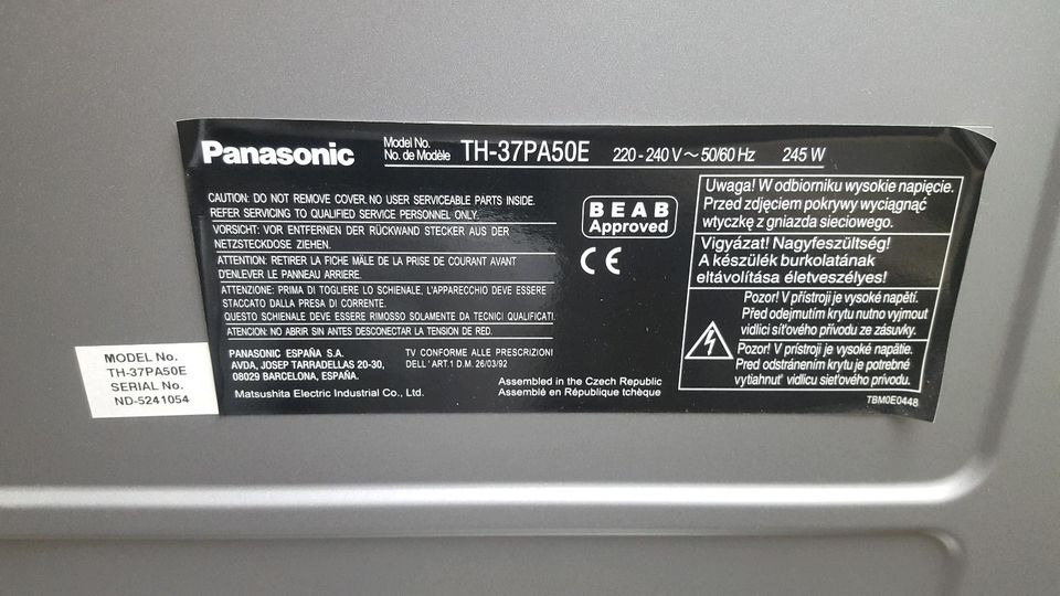 Panasonic Plasma Fernseher mit rollbarem Untergestell in Gummersbach
