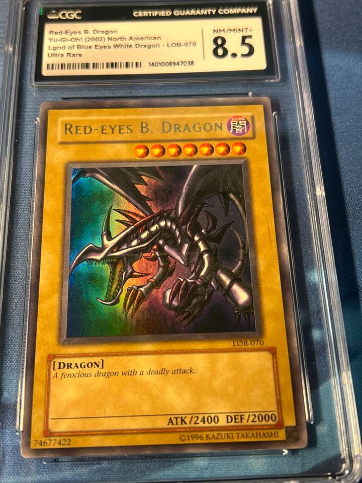 Yu-Gi-Oh 2002 LOB-070 Red-Eyes B. Dragon CGC 8.5 NM-MINT+ in Roßdorf