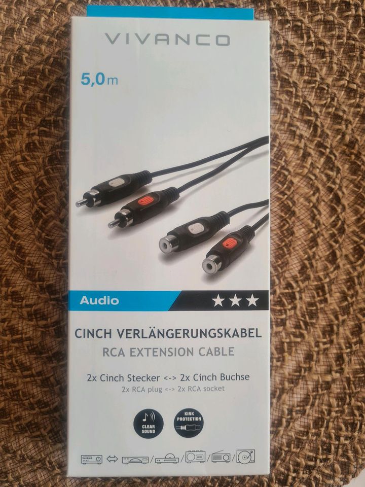 Vivanco Cinch Stereo Verlängerungsstecker in Rötgesbüttel