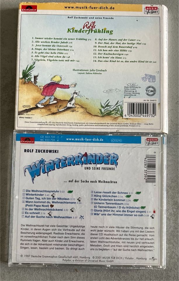 2 CD‘s: Rolf Zuckowski > Kinderfrühling & Winterkinder in Hamburg