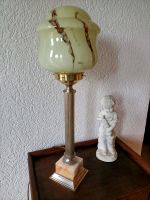 Messingtischlampe mit alter marmorierter Glaskuppel Niedersachsen - Vechta Vorschau