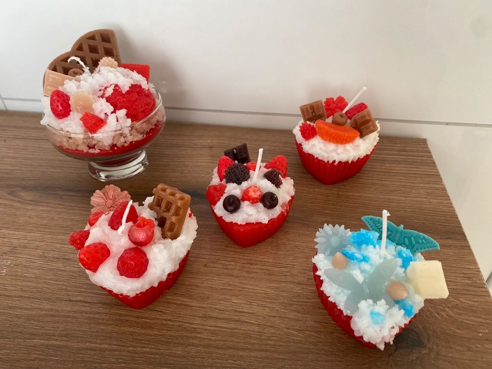 Cupcake und Eisbecher Kerzen Handmade in Meinersen