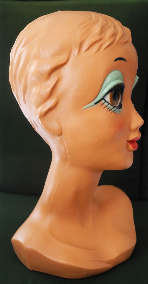 Twiggy Schaufenster Kopf Büste Hutkopf 1970er Mannequin in Langenburg