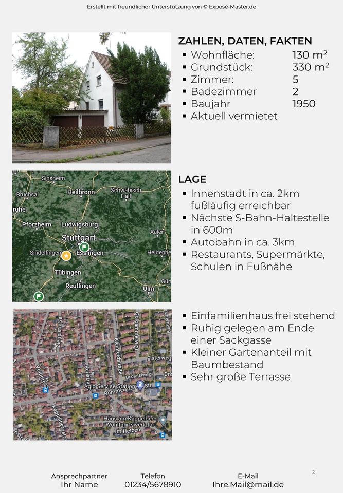 Professionelles, individuell gestaltetes Immobilien-Exposé in Stuttgart