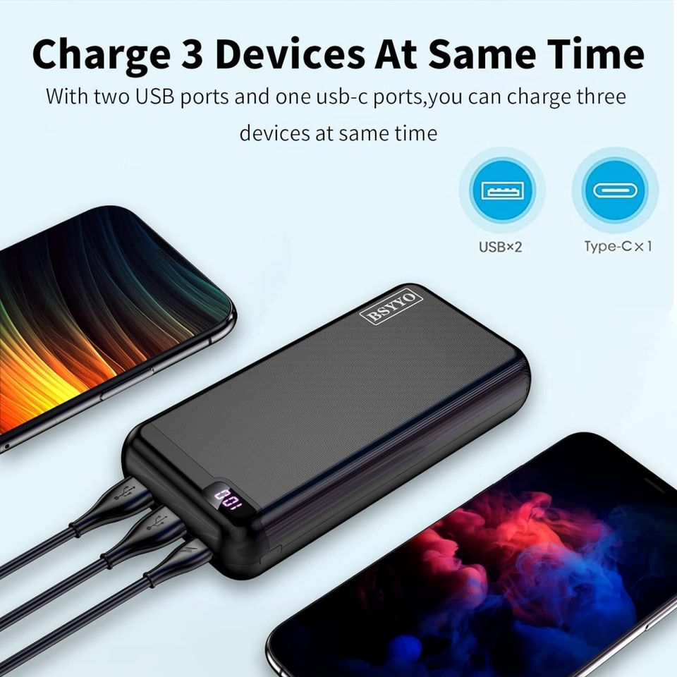 Power Bank PD 22.5W QC4.0 Powerbank 23800mAh externer Akku 3 Port in Berlin