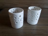 Teelichthalter Paar, Keramik weiß Hessen - Seligenstadt Vorschau