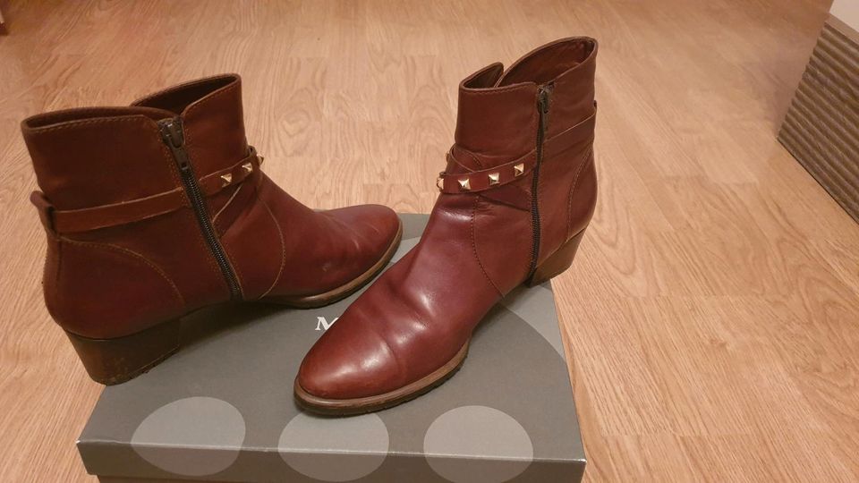 Damen Stiefeletten,  Größe 39,5, braun, Schuhe, Leder, Maripé in Steinfeld