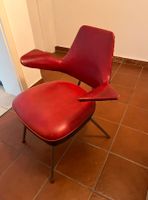 Stuhl Sessel hochwertig Leder rot Sitz Hocker Wohnzimmer Fernseh Kr. München - Planegg Vorschau