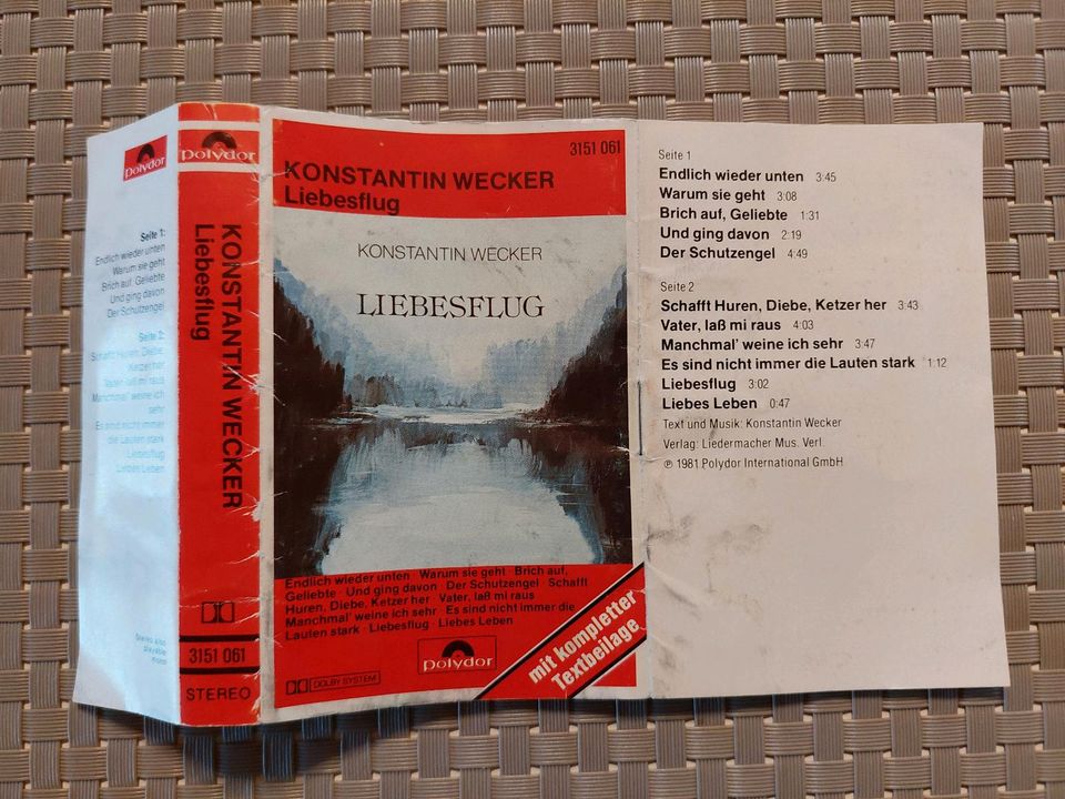 Konstantin Wecker Liebesflug Musikkassette Cassette MC Tape in Saldenburg