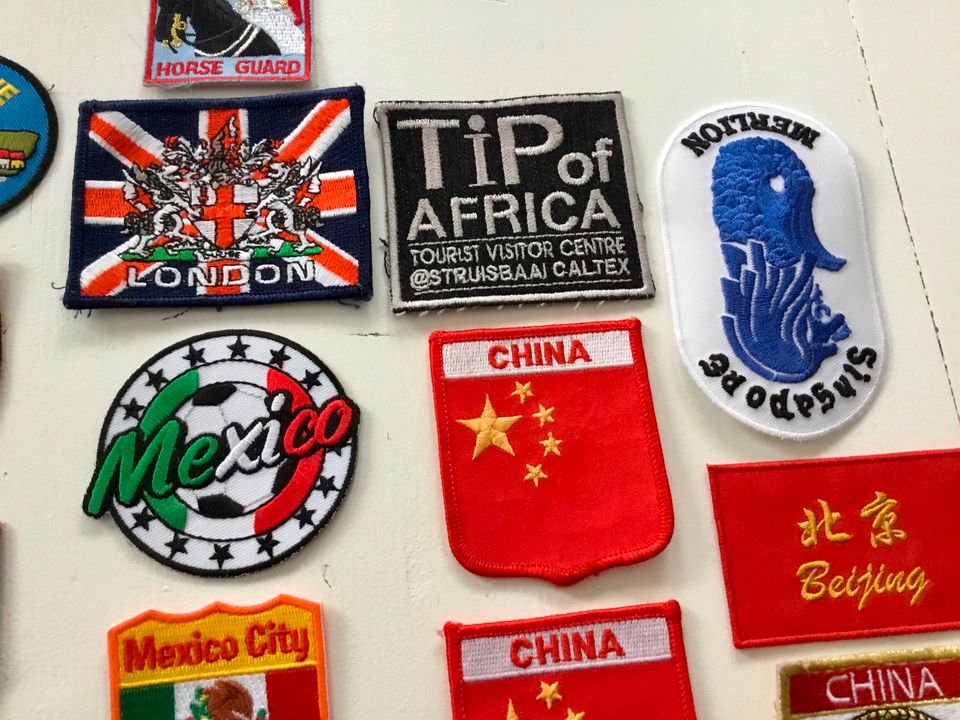 Reise Patch Aufnäher Mexico USA China Russia Israel London Köln in Pulheim