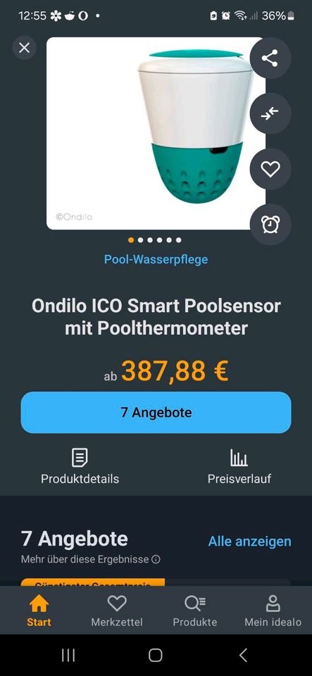 Ondilo ICO Smart Poolsensor mit Poolthermometer in Langerwehe