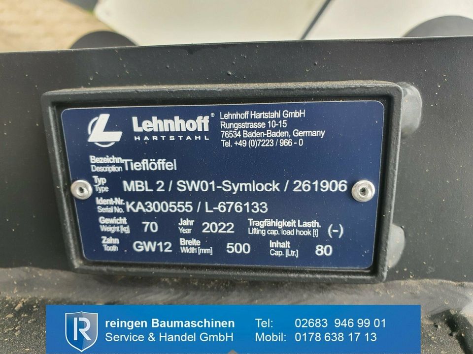 Lehnhoff Tieflöffel MBL2 / SW01-Symlock  -neu- in Buchholz (Westerwald)